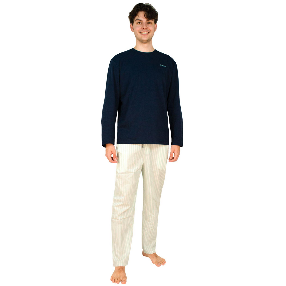 Classy Premium Pyjama Set - langärmlig (2-teilig) - grün gestreift