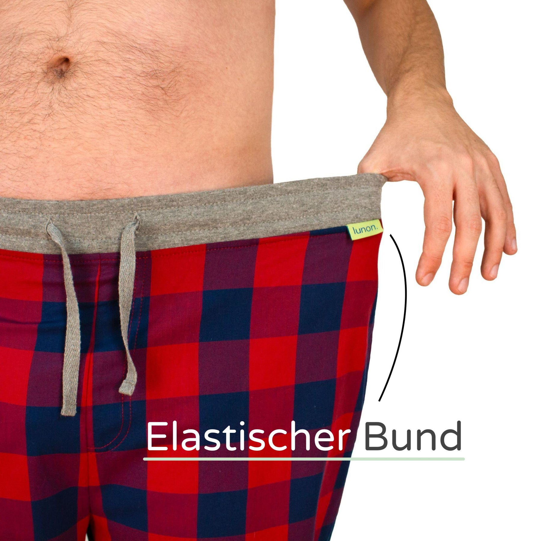 Classy Premium Schlafanzug Hose - lang (nur Hose) - rot kariert