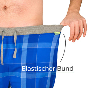 Classy Premium Schlafanzug Hose - lang (nur Hose) - blau kariert